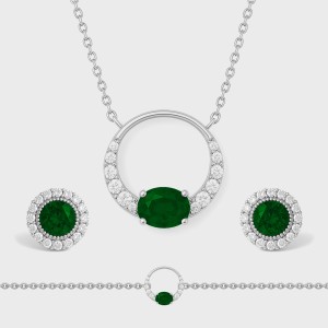 White Gold Radiant Diamond Set