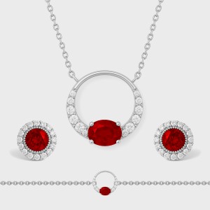 White Gold Radiant Diamond Set